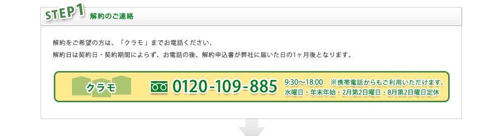 〈STEP1〉解約のご連絡